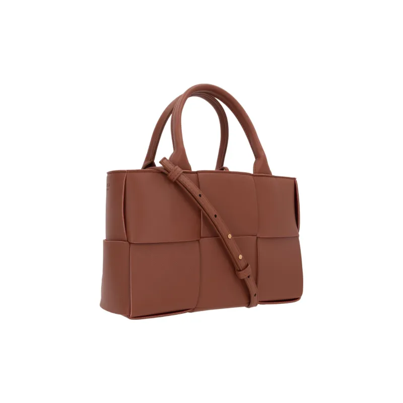 Bottega Veneta ARCO Sheepskin Tote Bag Shopping Bag Handbag Mini Women's Wood Color-1