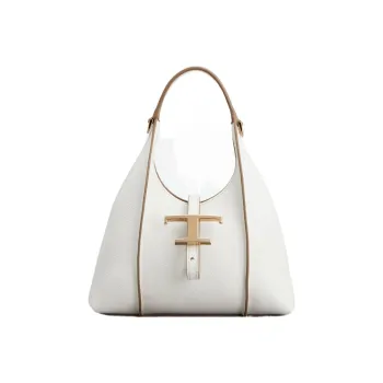 TOD'S Timeless Leather Hobo Bag, One Shoulder Handbag Mini Women's White