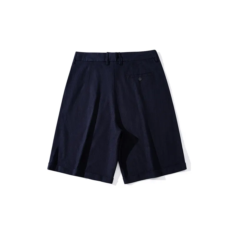 JIPIAO Casual Shorts Unisex Navy Blue-1
