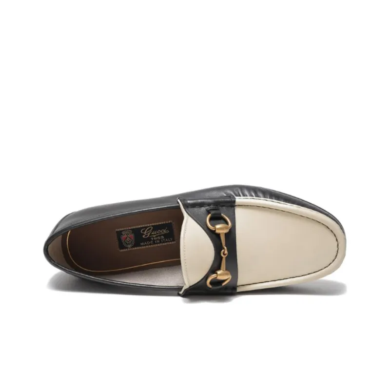 GUCCI Horsebit Casual Shoes Men's Black Gray-4
