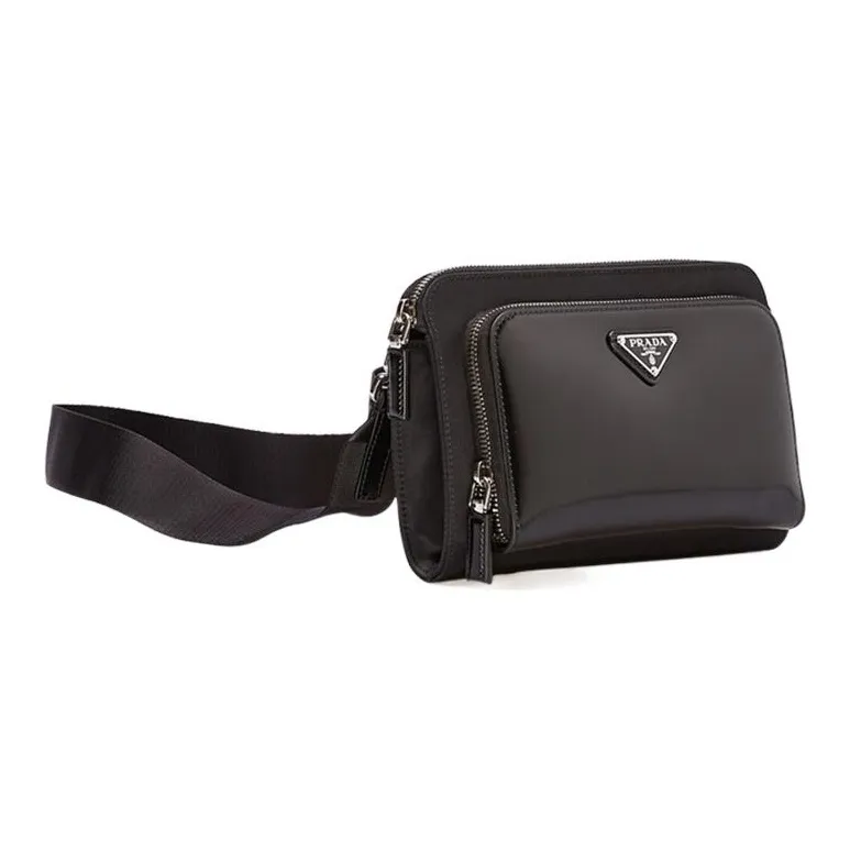 PRADA Nylon And Leather Crossbody Bag Shoulder Bag Men's Black-1