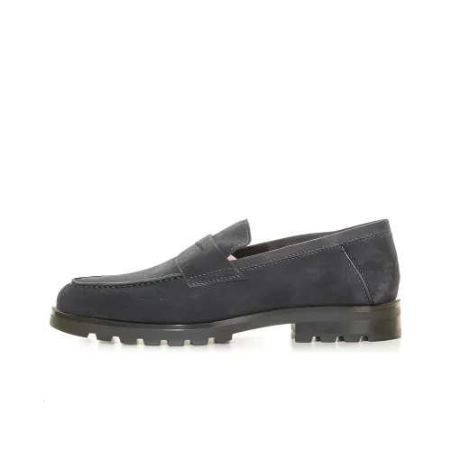 Santoni Rock Penny-slot Suede Loafers