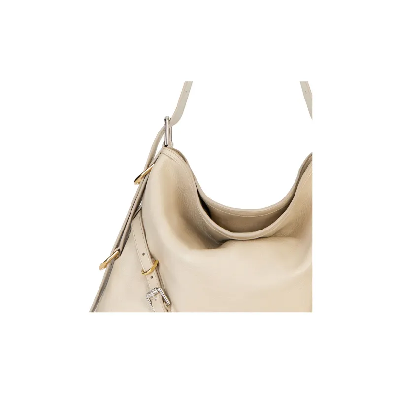 Givenchy Voyou Cow Leather Handbag, Shoulder Bag Women's Natural Beige-3