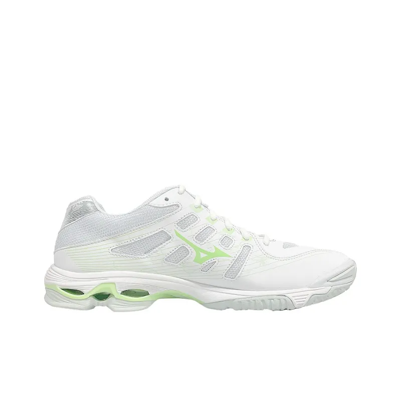 Mizuno Women's Wave Voltage 'White Patina Green'-1