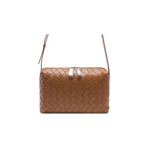 Bottega Veneta Sheepskin Crossbody Bag, Shoulder Bag Women's Brown