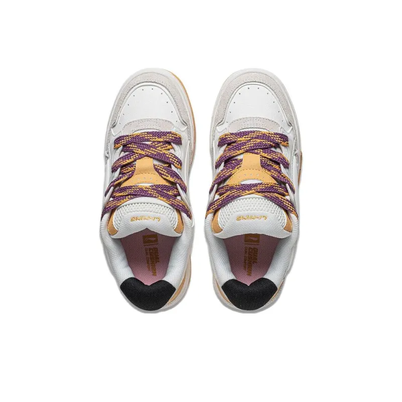 LINING Journey V2 Skateboard Shoes Women's Low Top Ecru/Gold Apricot-3