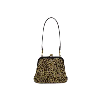 Vivienne Westwood Polyester Polyamide Blend Portable One Shoulder Clutch Women's Leopard Print