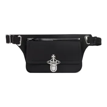 Vivienne Westwood Recycled Material Polyester Sling Bag Shoulder Bag Crossbody Bag Fanny Pack Women's Black