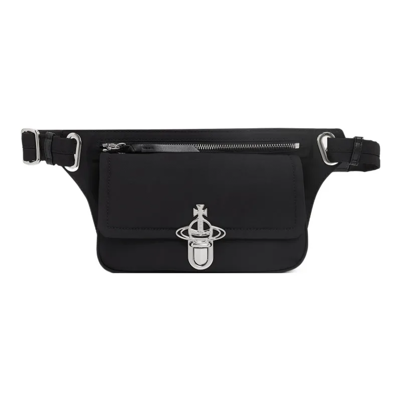 Vivienne Westwood Recycled Material Polyester Sling Bag Shoulder Bag Crossbody Bag Fanny Pack Women's Black-0