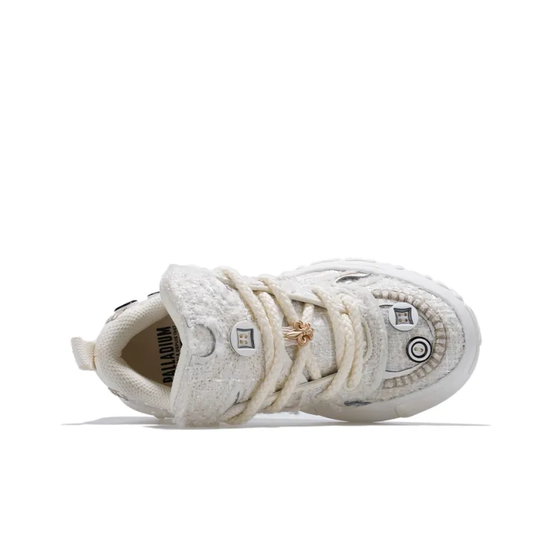 Palladium Slip Resistant Low Top Skateboard Shoes Unisex White-2