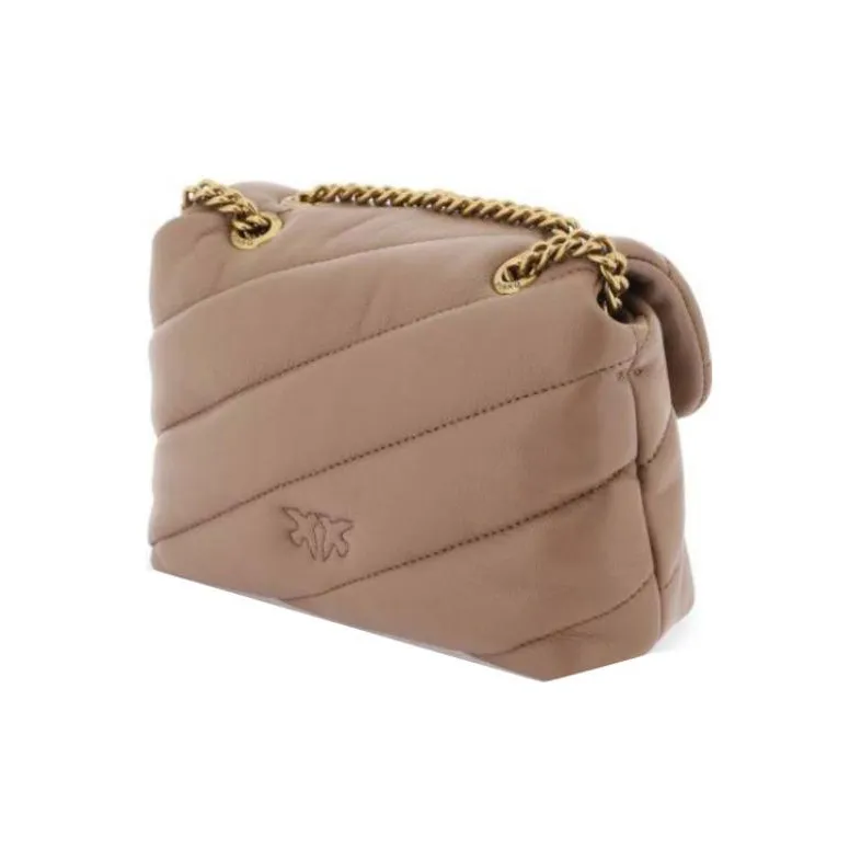 PINKO Leather Crossbody Bag, Shoulder Bag Women's Light Brown-2