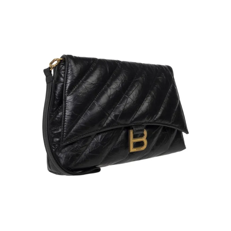 Balenciaga Quilting Leather Clutch Regular Women's Black-1