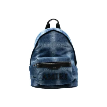 AMIRI Cotton With Calfskin Backpack Men's Blue