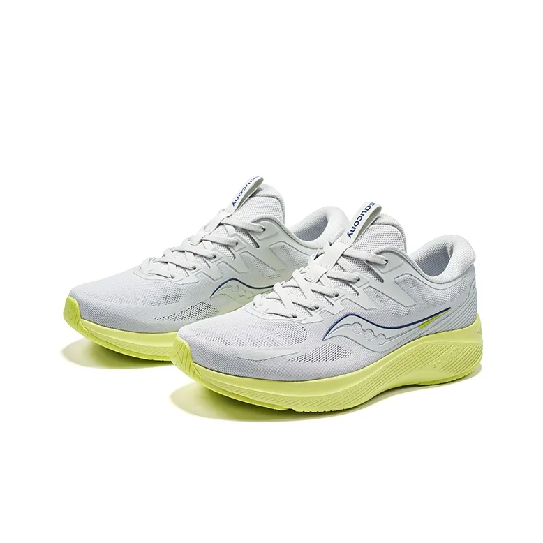 Saucony Lancer Cushioned Wear Resistant Slip Resistant Low Top Marathon Running Shoes Men's Gray-2