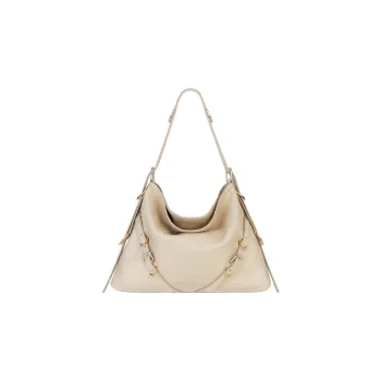 Givenchy Voyou Cow Leather Handbag, Shoulder Bag Women's Natural Beige