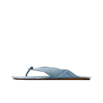 ZARA Rubber Sole Quiet Flip Flops Women's Sea Blue