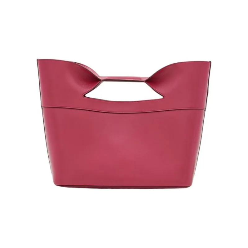 Alexander McQueen The Bow Calfskin Shoulder Bag Crossbody Bag Handbag Small Size Women's Red-2