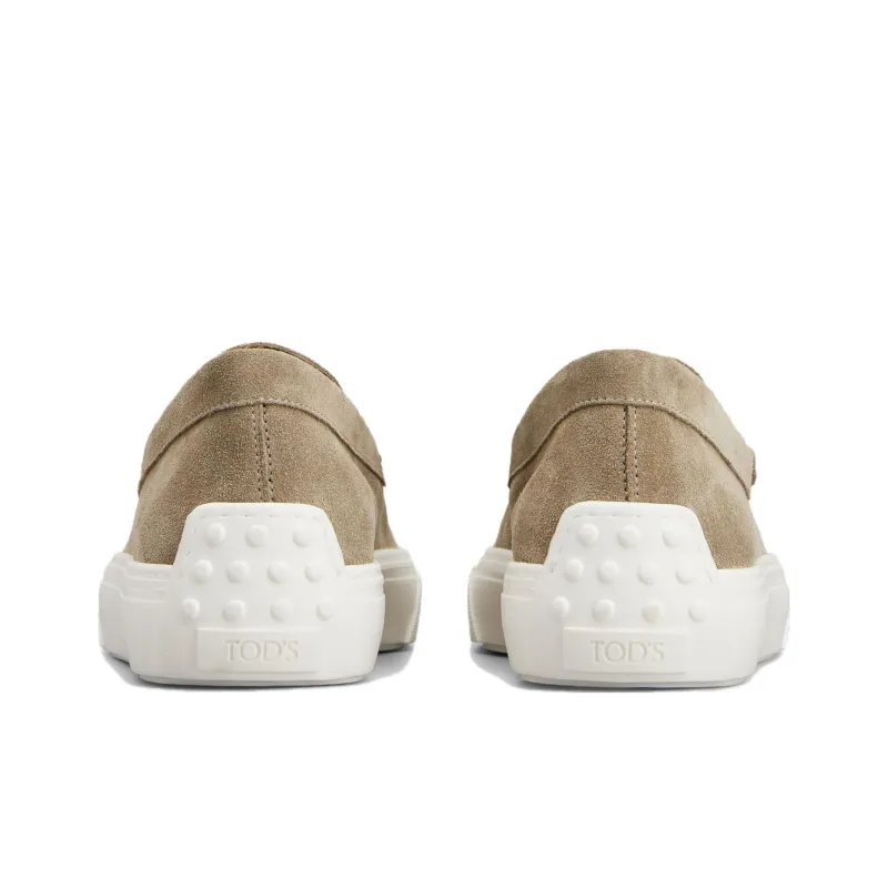 TOD'S Round-toe Rubber-sole Suede Loafers-2