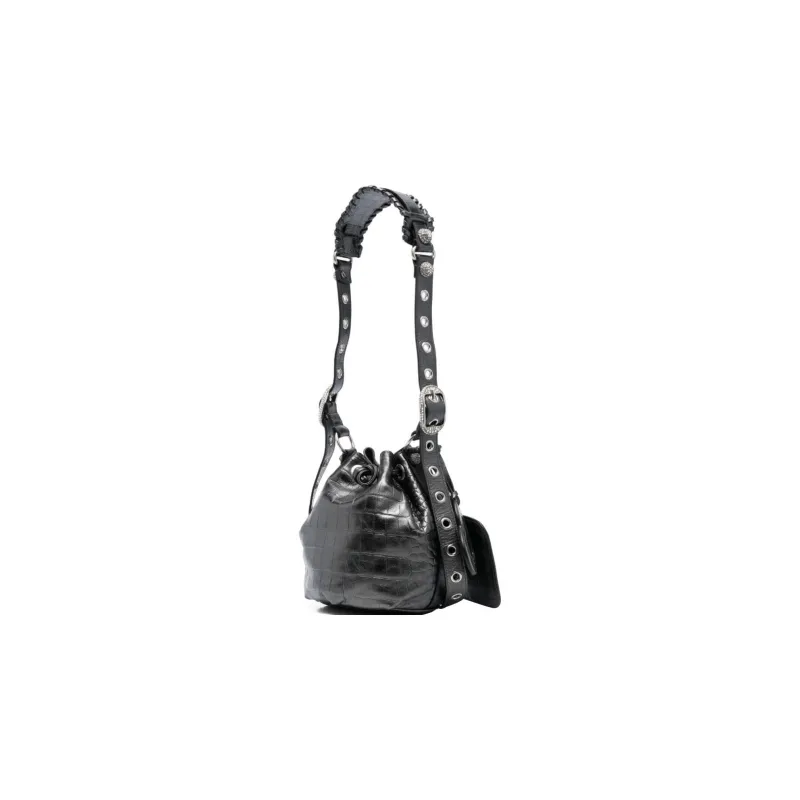 Balenciaga Le Cagole Calfskin Bucket Bags Shoulder Bag Crossbody Bag Extra Small Women's Black-1