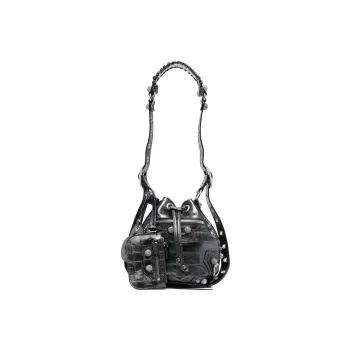 Balenciaga Le Cagole Calfskin Bucket Bags Shoulder Bag Crossbody Bag Extra Small Women's Black