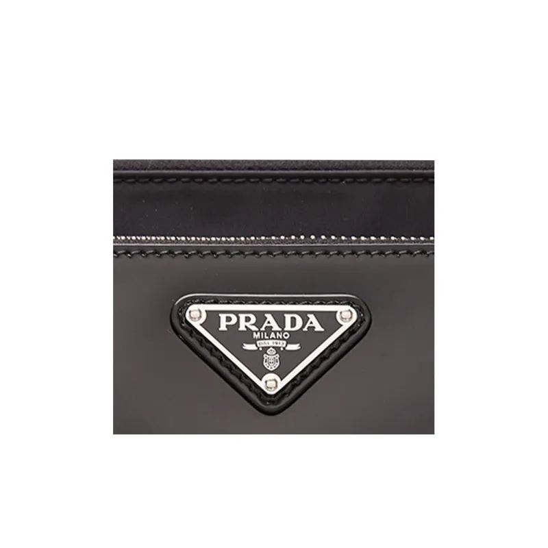 PRADA Nylon And Leather Crossbody Bag Shoulder Bag Men's Black-7