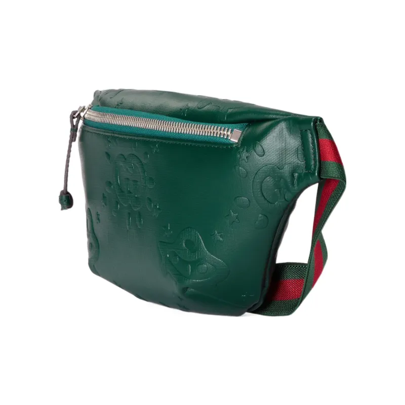 GUCCI Leather Sling Bags One Shoulder Crossbody Fanny Pack Regular Kids' Green-1