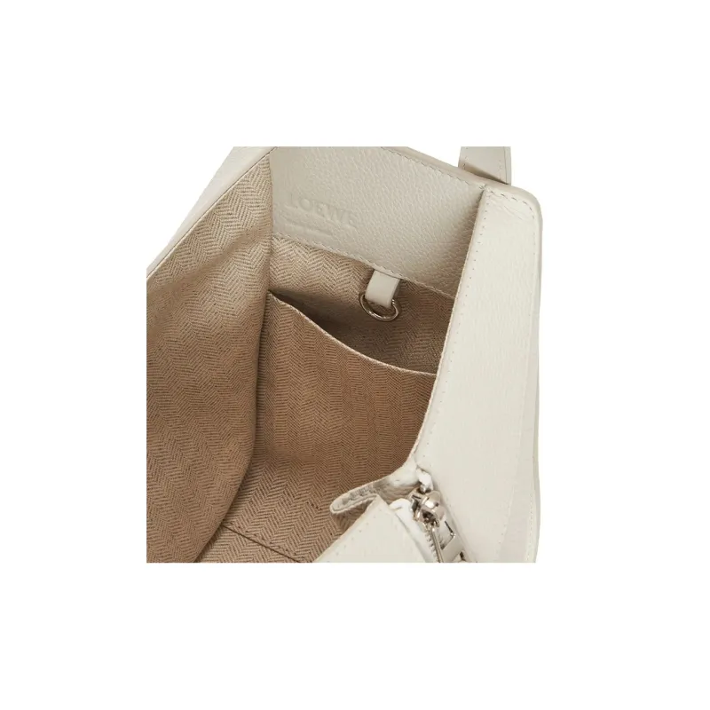 LOEWE Hammock Soft Grain Cow Leather Shoulder Bag, Crossbody Bag, Handbag Women's Soft White-6