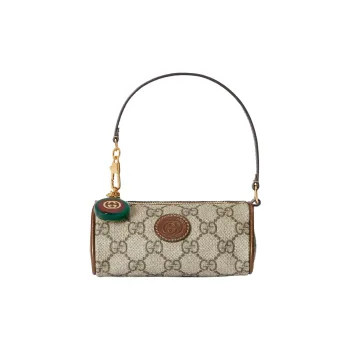 GUCCI Canvas With Leather Canvas Bag, Handbag Mini Men's Brown