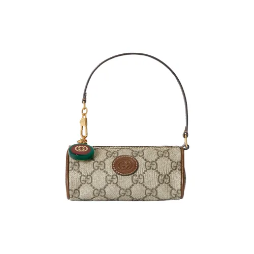 GUCCI Canvas With Leather Canvas Bag, Handbag Mini Men's Brown