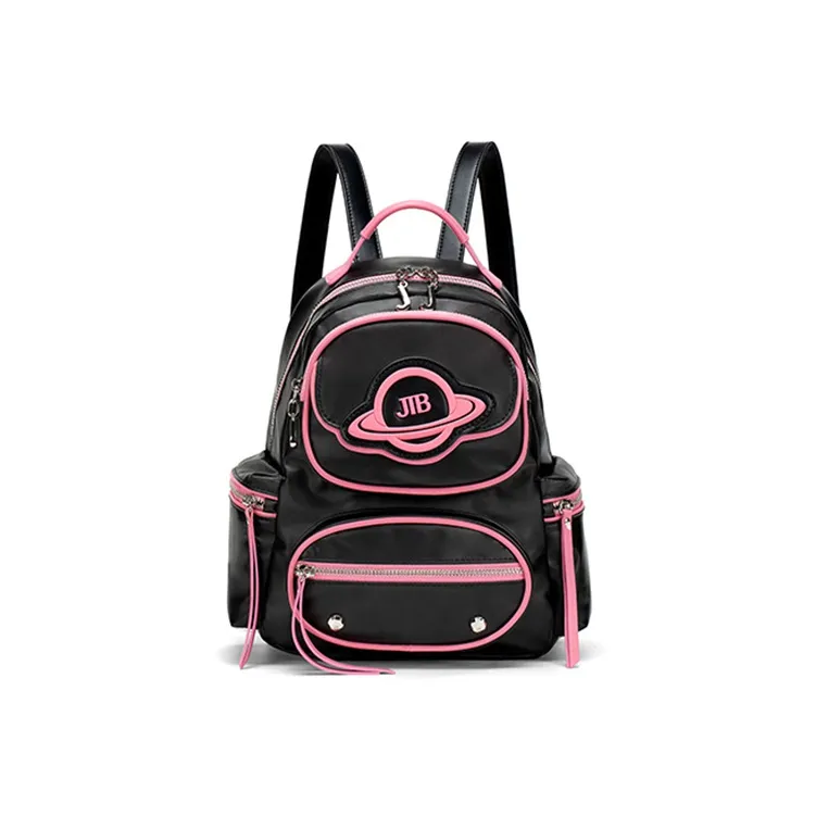 JELLYTOYBOY Fabric+PU Xingji Bag Backpack Medium Size Women's Black/Silver/Pink-7