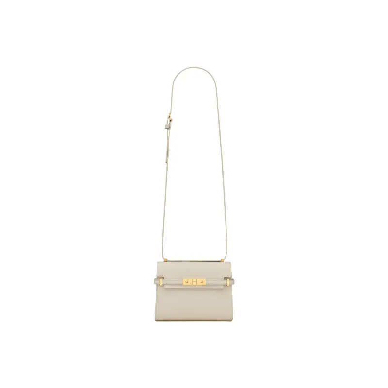 SAINT LAURENT SL MANHATTAN Cow Leather Shoulder Bag, Crossbody Bag Mini Women's Vintage White-1