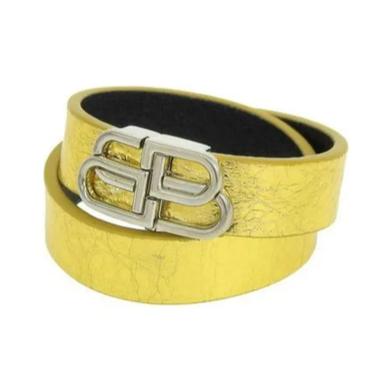 Balenciaga Leather Wristbands Women's Yellow-0