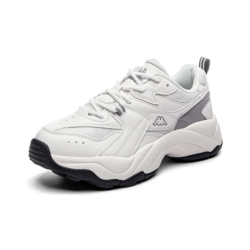 Kappa Anti Slip And Wear Resistant Breathable Low Top Casual Running Shoes Unisex Gray White-2
