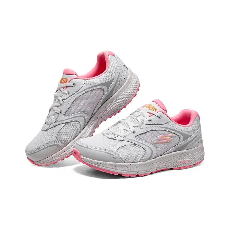 Skechers Go Run Consistent Cushioning Wear Resistant Low Top Casual Running Shoes Women's White Pink-3