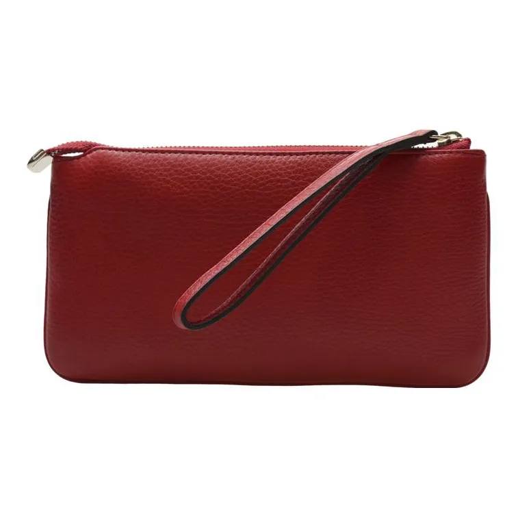 GUCCI Cow Leather Wrist Bag Coin Purse Wallet Regular Women's Red-2