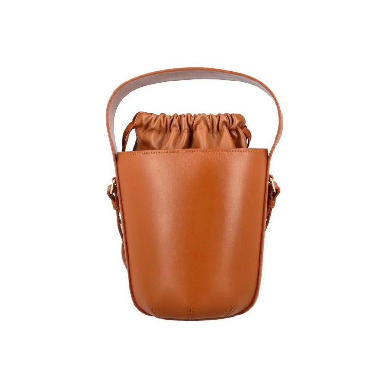 Chloe Leather Bucket Bag Portable Crossbody Bag Shoulder Bag Women's Brown-3