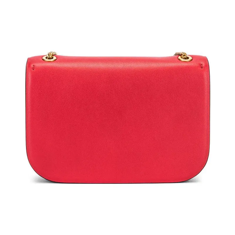 Valentino Calfskin Chain Bag Portable Crossbody Bag Shoulder Bag Women's Rose Red-2