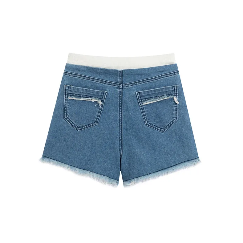 Ouyang Denim Shorts Women's Blue-1