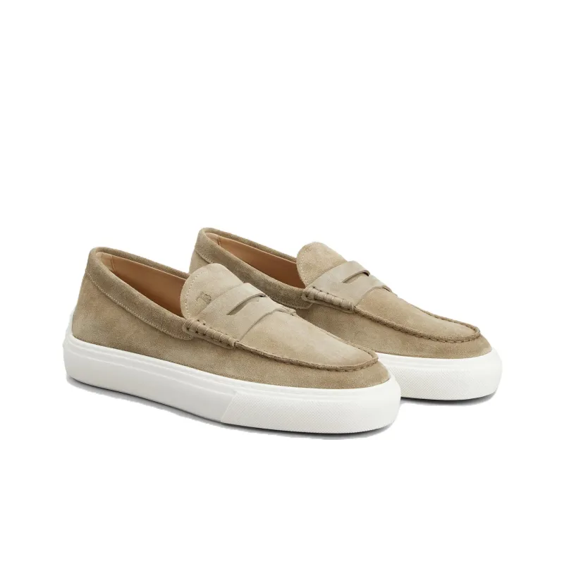 TOD'S Round-toe Rubber-sole Suede Loafers-1