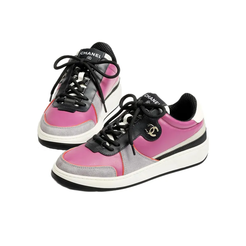 CHANEL Low-Top Casual Shoes Unisex Dark Pink-2