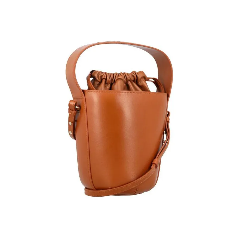 Chloe Leather Bucket Bag Portable Crossbody Bag Shoulder Bag Women's Brown-1