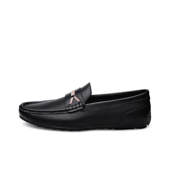 IMLINFEI Loafers Men Low Top Black/White