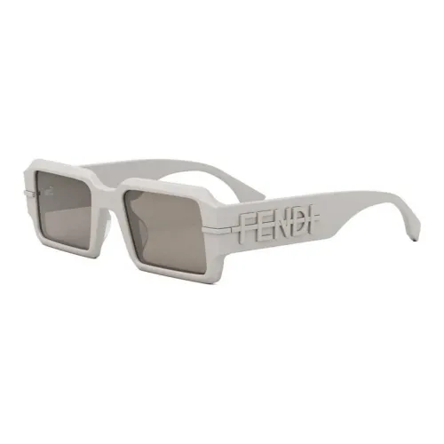 FENDI Acetate Irregular Shape Sunglasses Women's White
