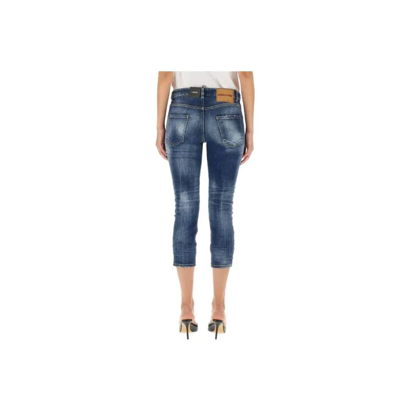 DSQUARED 2 Logo Patch Low Rise Cropped Jeans-1