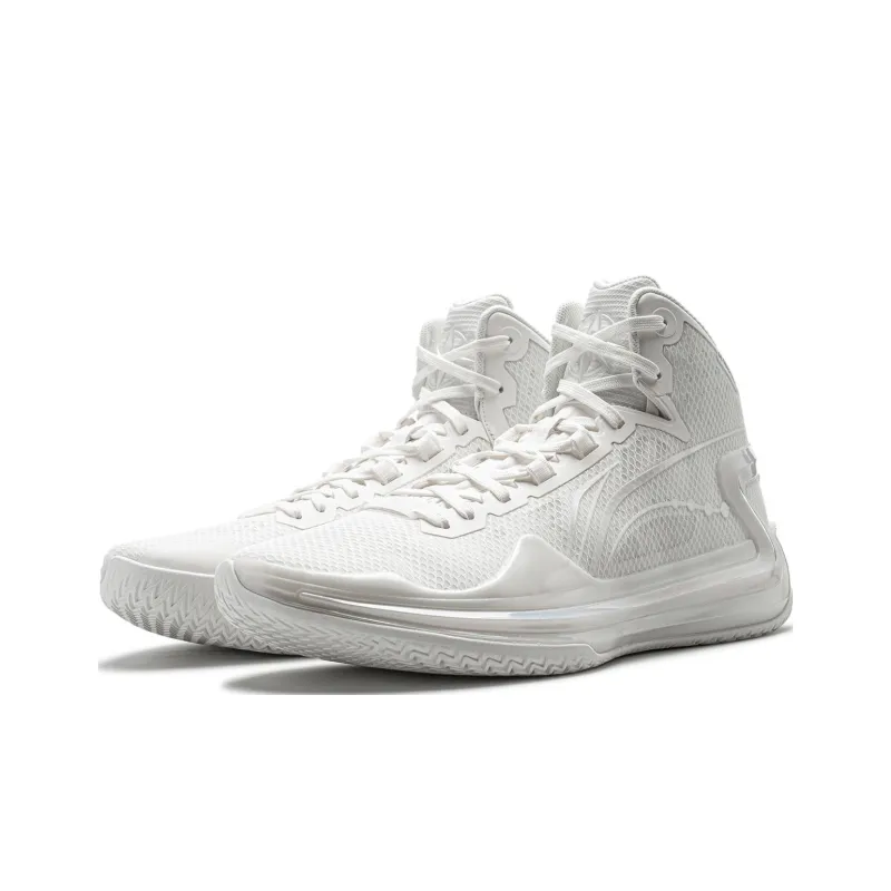 LiNing Liren 4 White Pearl Mid Top Basketball Shoes Unisex Mist White-2