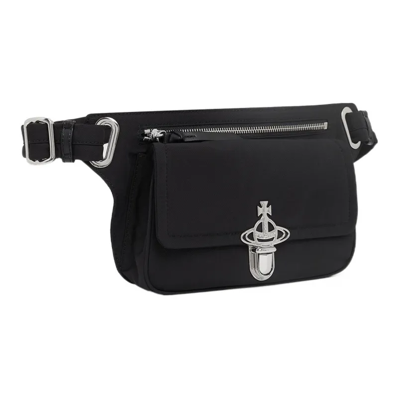 Vivienne Westwood Recycled Material Polyester Sling Bag Shoulder Bag Crossbody Bag Fanny Pack Women's Black-1