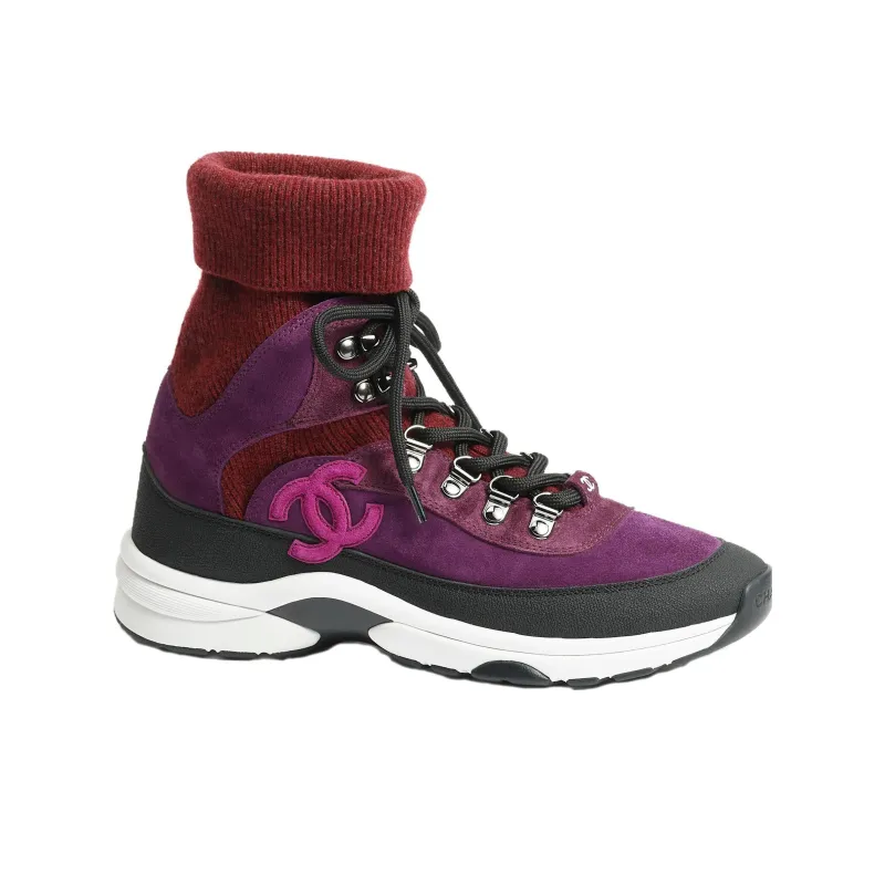 CHANEL High-Top Casual Shoes Unisex Fuchsia-1