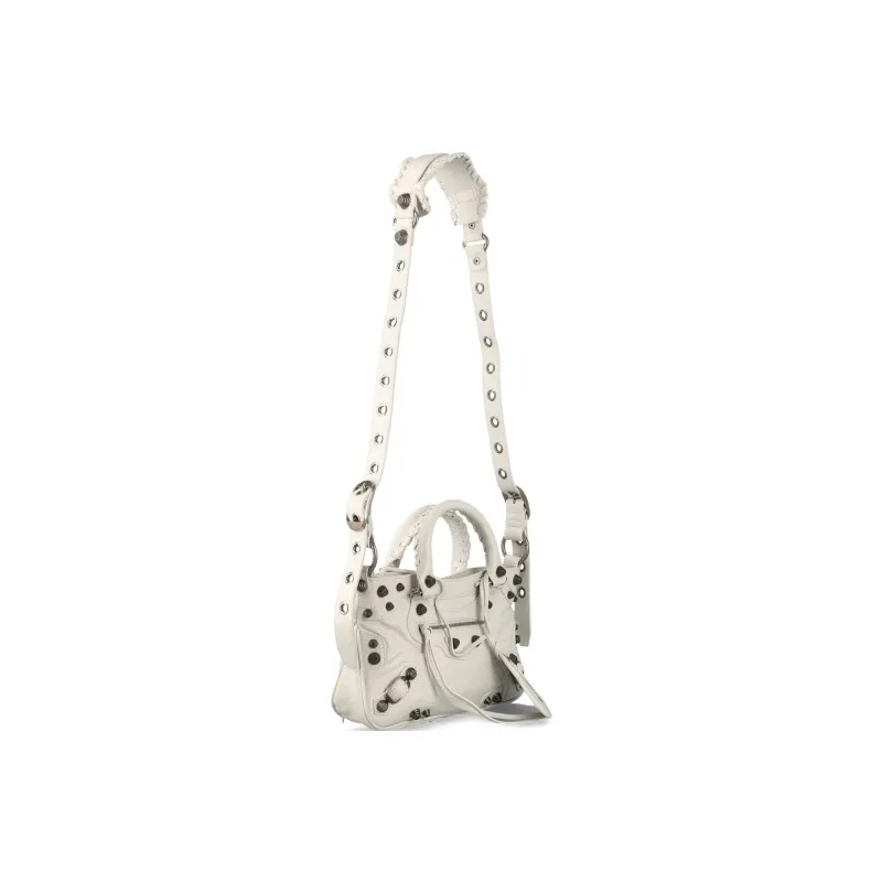 Balenciaga Neo Cagole Fine Grained Sheepskin Tote Bag, Shopping Bag, Handbag Small Size Women's White-2