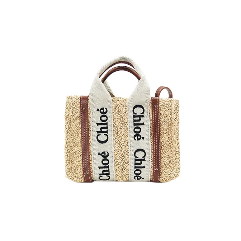 Chloe Woody With Calfskin Tote Bag, Shopping Bag, Shoulder Bag, Crossbody Bag, Handbag Mini Women's Brown-1
