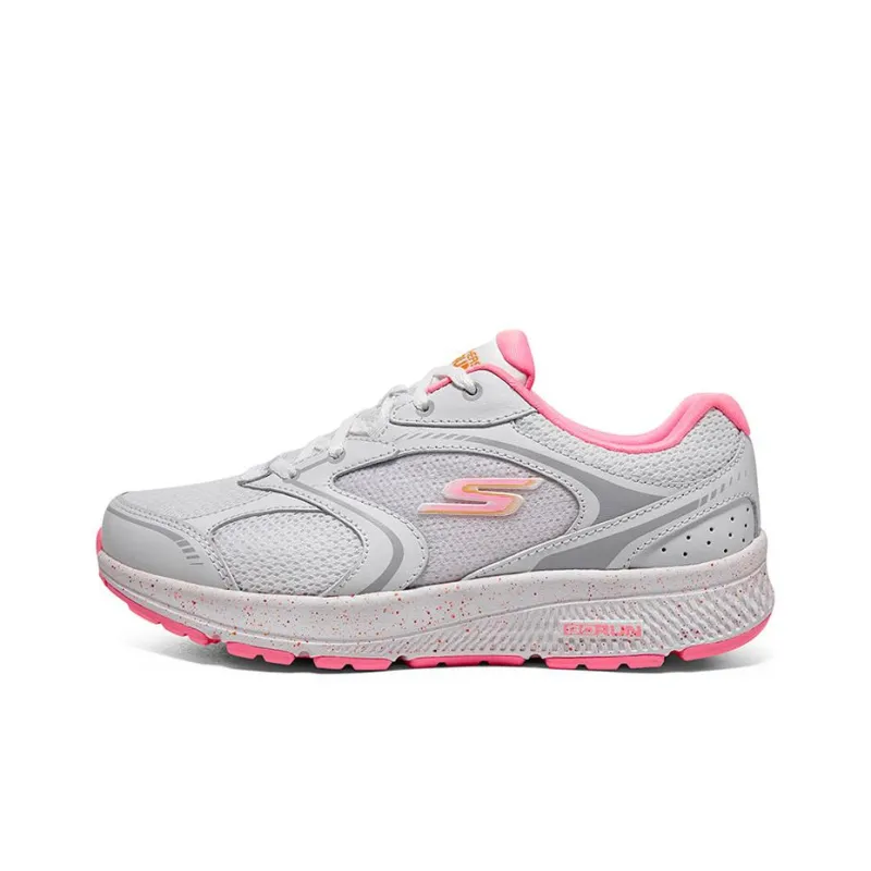 Skechers Go Run Consistent Cushioning Wear Resistant Low Top Casual Running Shoes Women's White Pink-0